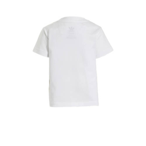 Adidas Originals T-shirt wit dierenprint Jongens Meisjes Katoen Ronde hals 62