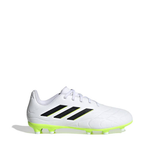 adidas Performance Copa Pure.3 FG Jr. leren voetbalschoenen wit/zwart/geel Jongens/Meisjes Leer 