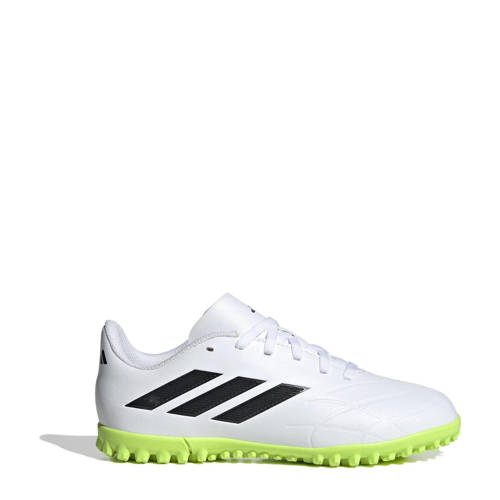 adidas Performance COPA PURE.4 Turf voetbalschoenen wit/zwart/geel Jongens/Meisjes Imitatieleer