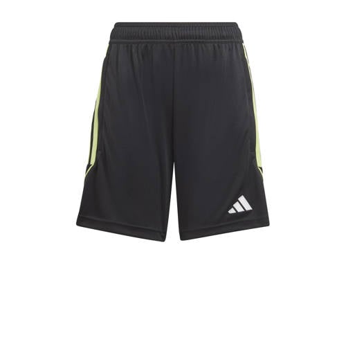 adidas Performance Junior voetbalshort zwart/lime Sportbroek Jongens/Meisjes Gerecycled dons