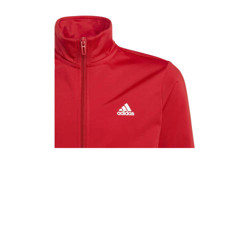 Adidas Sportswear trainingspak rood zwart Jongens Meisjes Polyester Opstaande kraag 140
