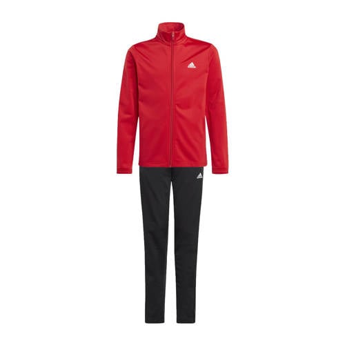 adidas Sportswear trainingspak rood/zwart Jongens/Meisjes Polyester Opstaande kraag