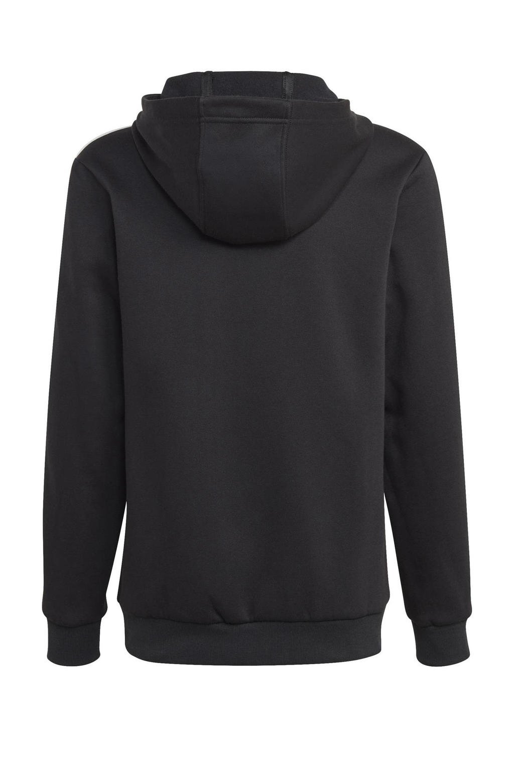 Zwart, wit en grijze jongens en meisjes adidas Sportswear hoodie met meerkleurige print, lange mouwen en capuchon