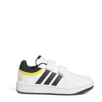 thumbnail: Wit en zwarte jongens en meisjes adidas Originals Hoops 3.0 sneakers van imitatieleer/textiel met veters en effen