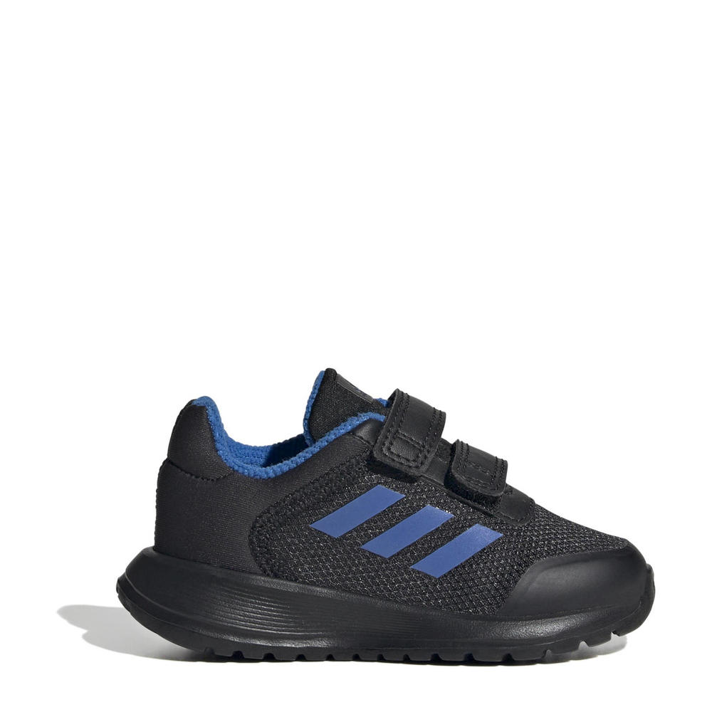 Zwart en kobaltblauwe jongens en meisjes adidas Sportswear Tensaur Run 2.0 sneakers van mesh met klittenband