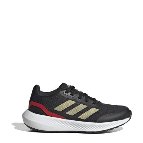 adidas Sportswear Runfalcon 3.0 sneakers zwart/goud metallic/rood Jongens/Meisjes Mesh