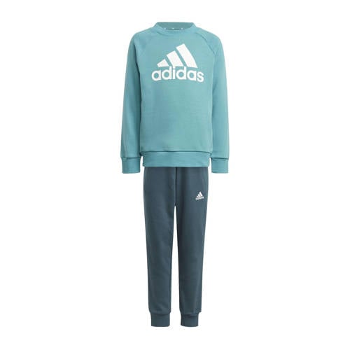 adidas Sportswear joggingpak lichtblauw/donkerblauw Trainingspak Jongens/Meisjes Katoen Ronde hals 