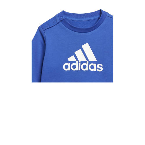 Adidas Sportswear joggingpak kobaltblauw wit Trainingspak Jongens Meisjes Katoen Ronde hals 62
