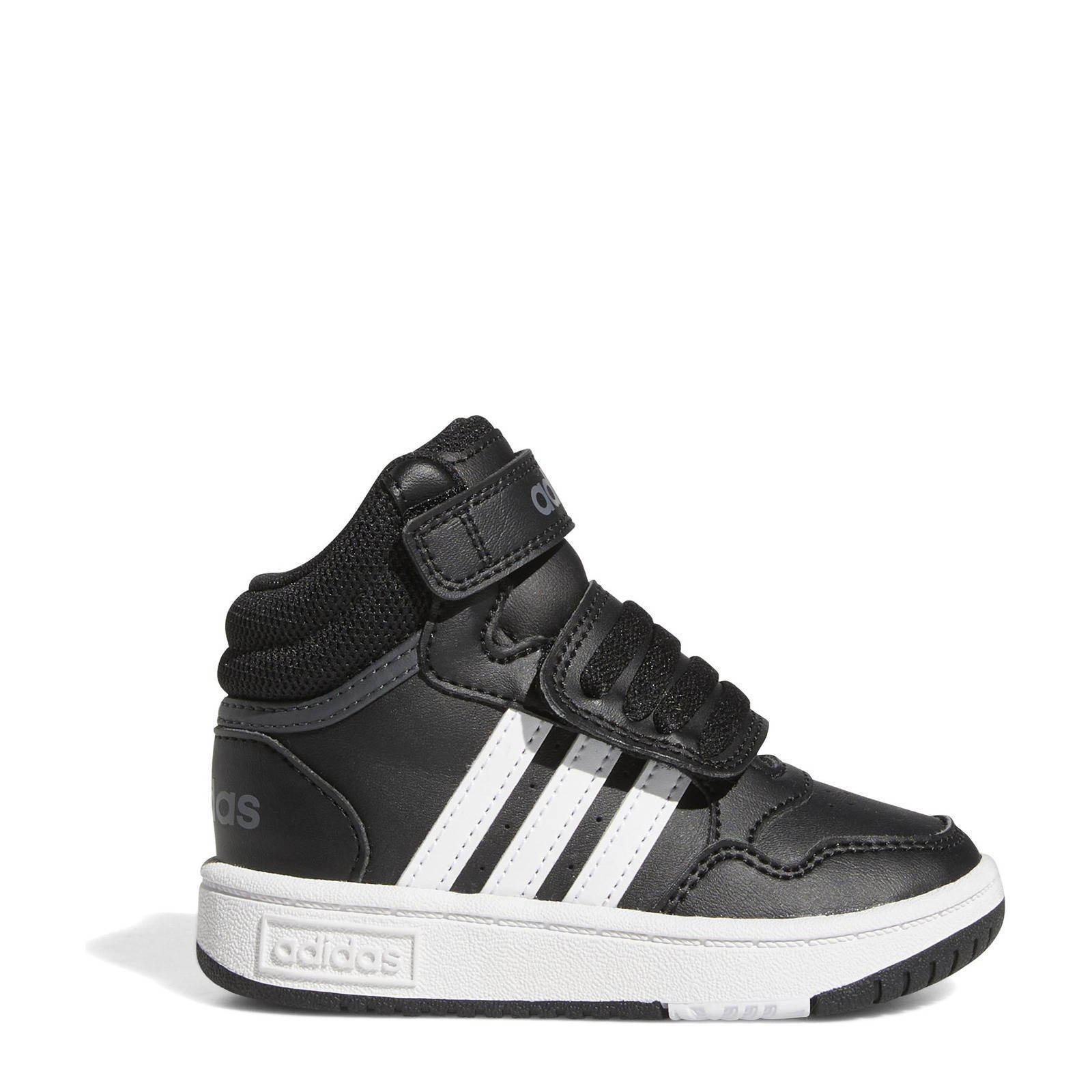 adidas Sportswear Hoops Mid 3.0 sneakers zwart wit grijs kleertjes