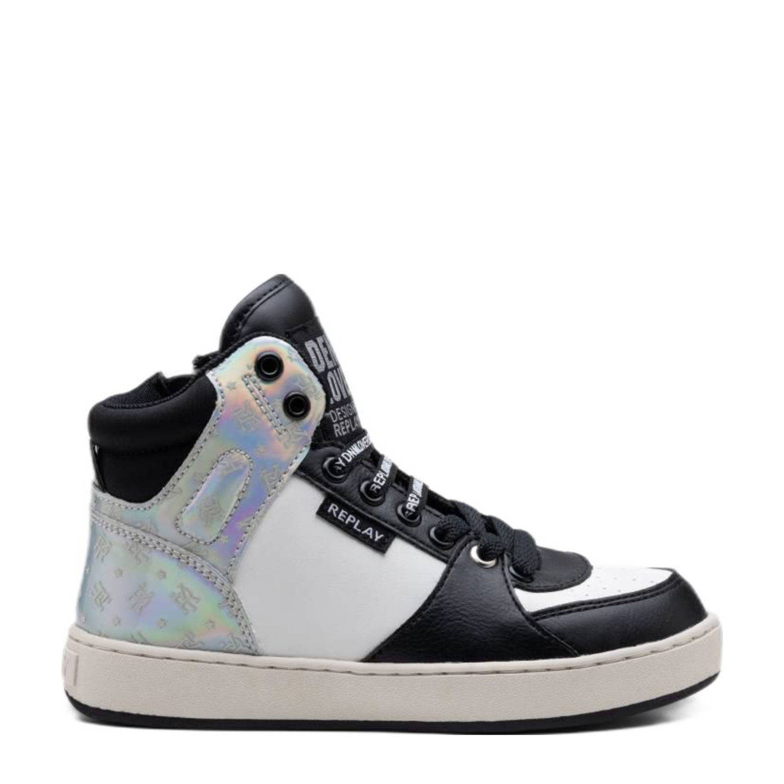 Sneakers hotsell zwart zilver