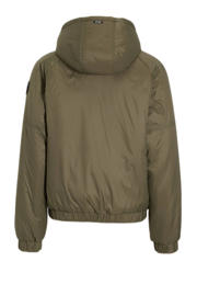 thumbnail: Retour Jeans reversible gewatteerde winterjas Kiara kaki groen/zand