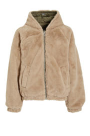 thumbnail: Retour Jeans reversible gewatteerde winterjas Kiara kaki groen/zand