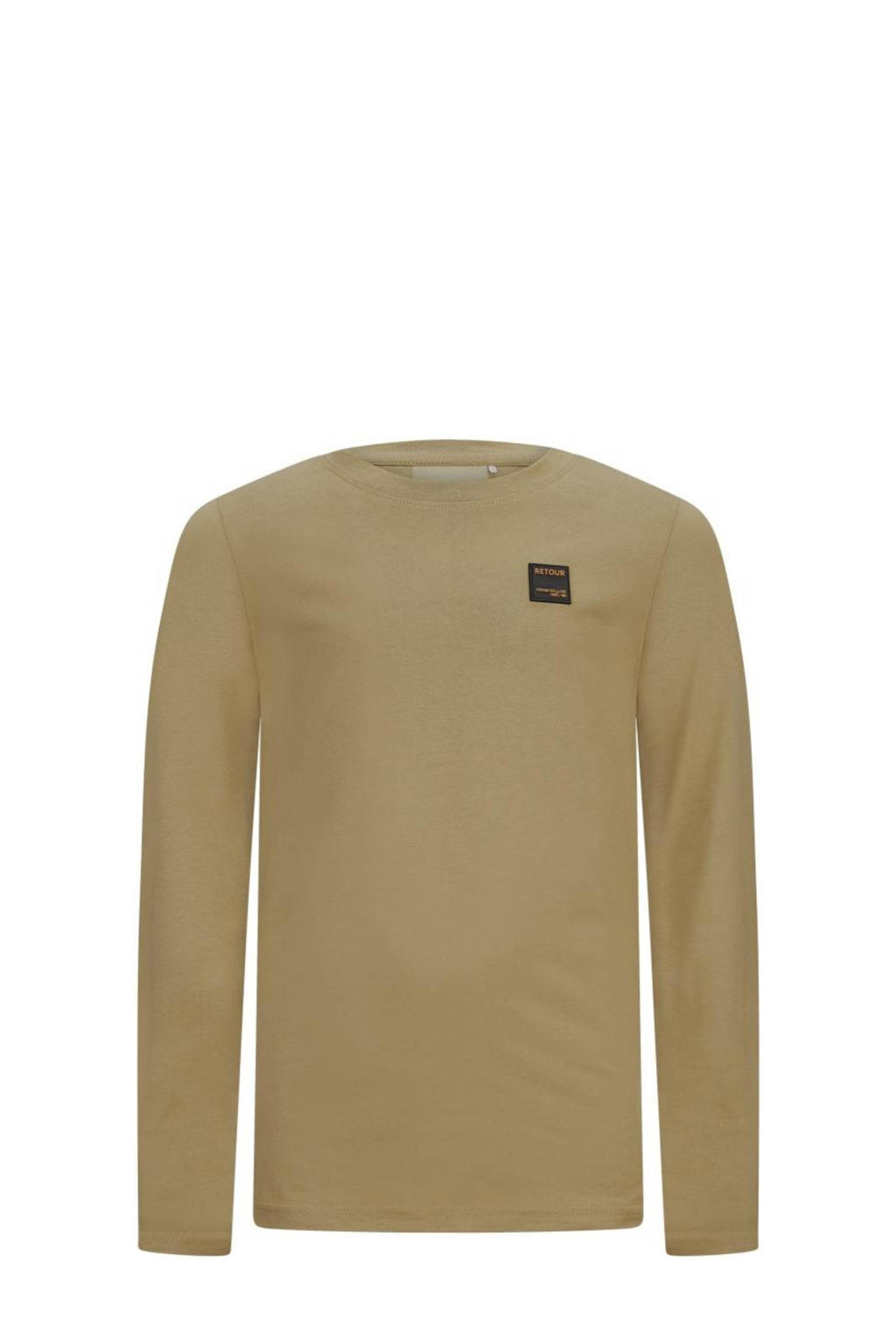 Bruine jongens Retour Denim longsleeve Marvin licht van stretchkatoen met lange mouwen en ronde hals