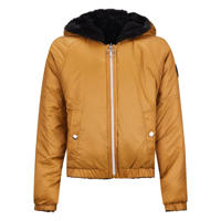thumbnail: Retour Jeans reversible gewatteerde imitatiebont winterjas Kiara donkerbruin/camel