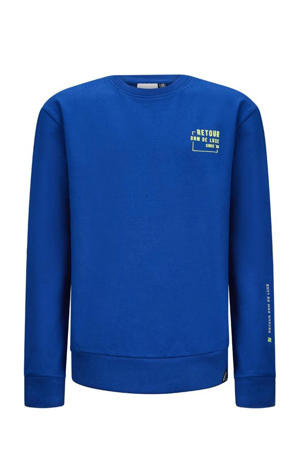 sweater Borya met printopdruk kobaltblauw
