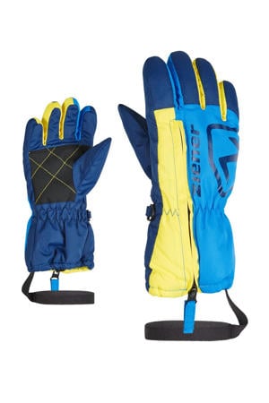skihandschoenen Leo Minis blauw/geel