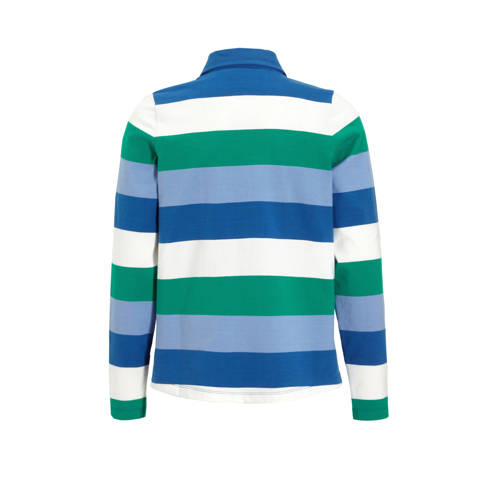 anytime rugby trui blauw groen Meisjes Katoen Klassieke kraag Streep 98 104