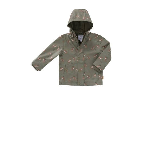 Fresk kids regenjas met all over print olijfgroen Jongens/Meisjes Polyester Capuchon