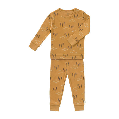 Fresk 2-delige pyjama Woods spruce yellow Geel Jongens/Meisjes Biologisch katoen Ronde hals