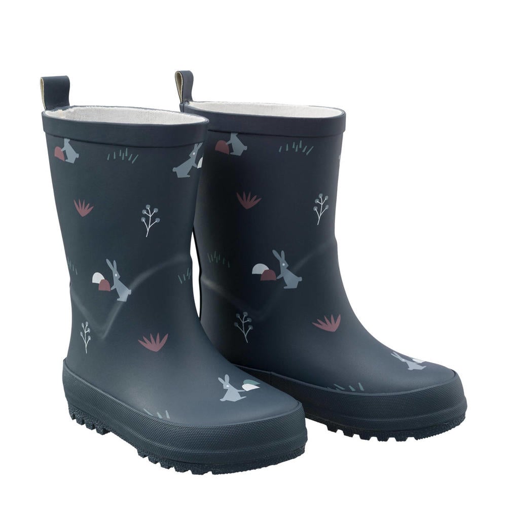 Wit, donkerblauw en grijze jongens en meisjes Fresk regenlaarzen kids van natural rubber