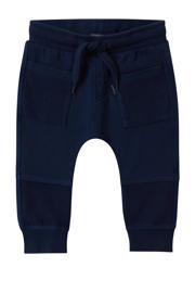thumbnail: Blauwe jongens Noppies baby regular fit broek Tufton van stretchkatoen met elastische tailleband