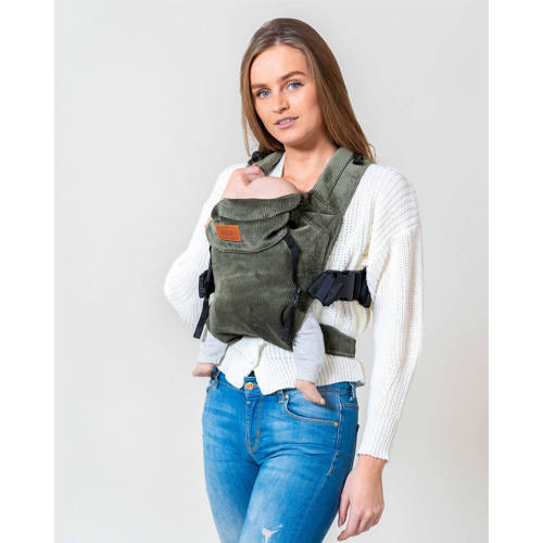 ByKay Click Carrier Classic draagzak ribfluweel Moss Green Groen