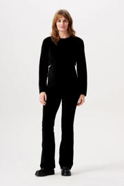 thumbnail: Zwarte dames Noppies maternity crop zwangerschaps- en voedingstop Hanoi met lange mouwen