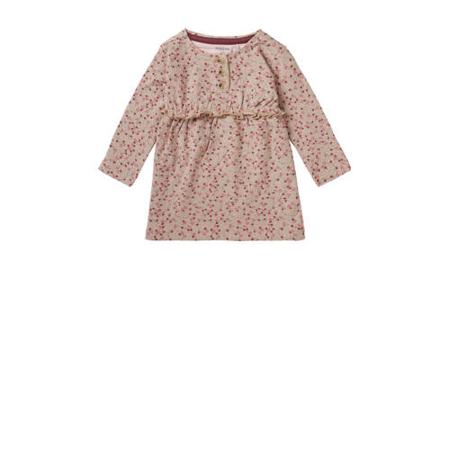 Noppies jurk Villisca met biologisch katoen taupe/roze Bruin All over print 