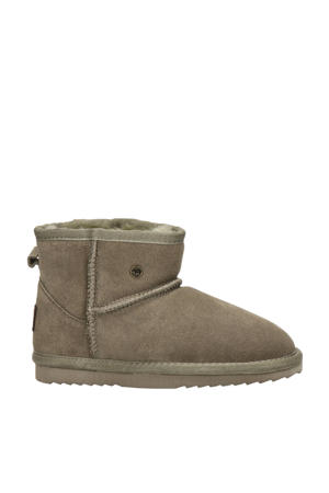 Wallaby  gevoerde suède enkelboots kaki
