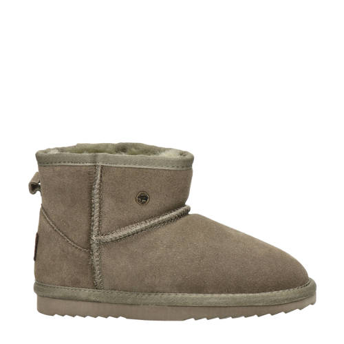 Warmbat Australia Wallaby gevoerde suède enkelboots kaki Groen Jongens/Meisjes Suede