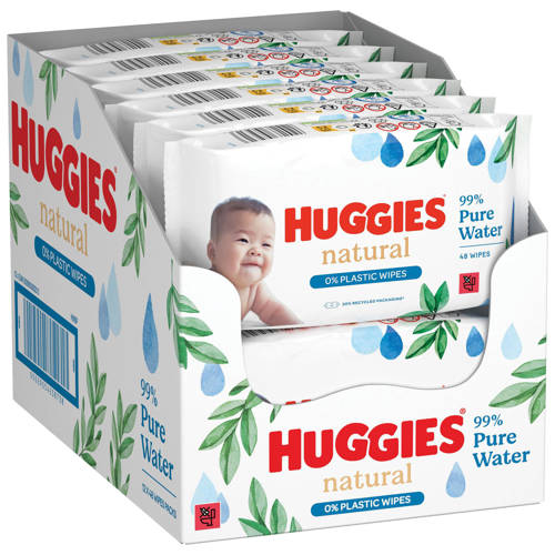 Huggies Natural 0% plastic - 384 billendoekjes | Billendoekjes van Huggies