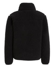 thumbnail: Zwarte jongens anytime teddy fleece vest met meerkleurige print, lange mouwen, opstaande kraag en ritssluiting