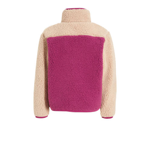 anytime teddy fleece vest magenta beige Paars Meerkleurig 98 104