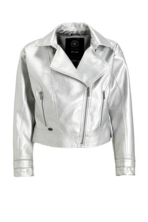 imitatieleren bikerjack Nerena zilver
