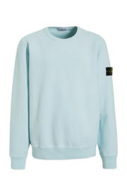 thumbnail: Blauwe jongens Stone Island sweater met effen, lange mouwen en ronde hals