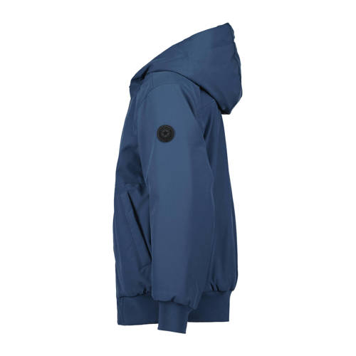 Airforce gewatteerde winterjas van gerecycled polyester middenblauw Jongens Gerecycled polyester (duurzaam) Capuchon 140