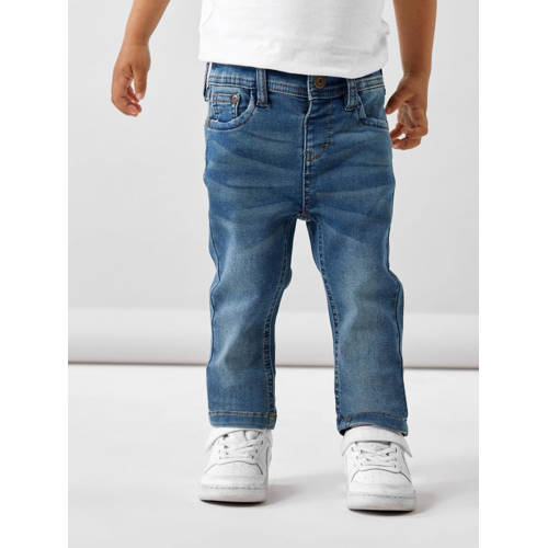 NAME IT MINI slim fit jeans NMMRYAN dark blue denim Blauw Jongens Jog denim