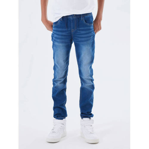 NAME IT KIDS regular fit jeans NKMRYAN JOGGER dark blue denim Blauw Jongens Jog denim - 104