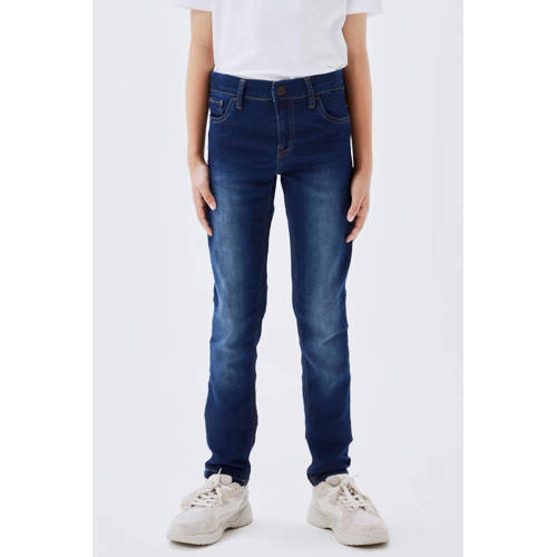 NAME IT KIDS slim fit jeans NKMTHEO dark blue denim Blauw Jongens Jog denim - maat 152 afbeelding