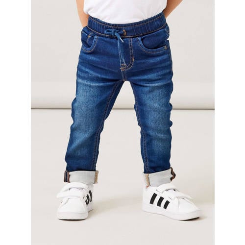 NAME IT MINI slim fit jeans NMMRYAN dark blue denim Blauw Jongens Stretchdenim