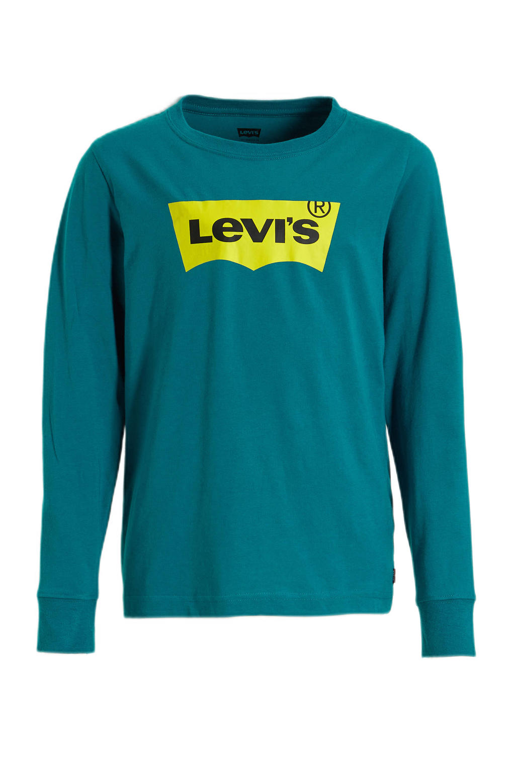 Blauwe jongens Levi's Kids longsleeve Batwing van katoen met lange mouwen en ronde hals