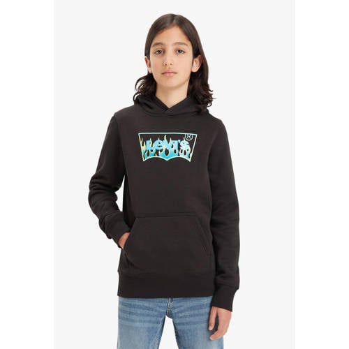 Levi's Kids hoodie Batwing met logo zwart Sweater Logo
