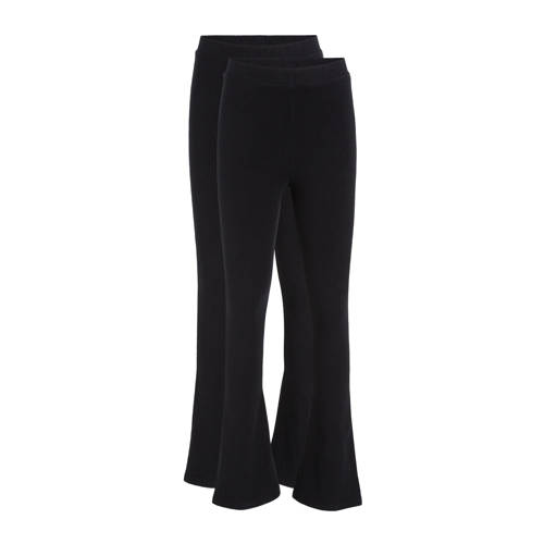 anytime flared legging - set van 2 zwart Broek Meisjes Katoen Effen - 110/116