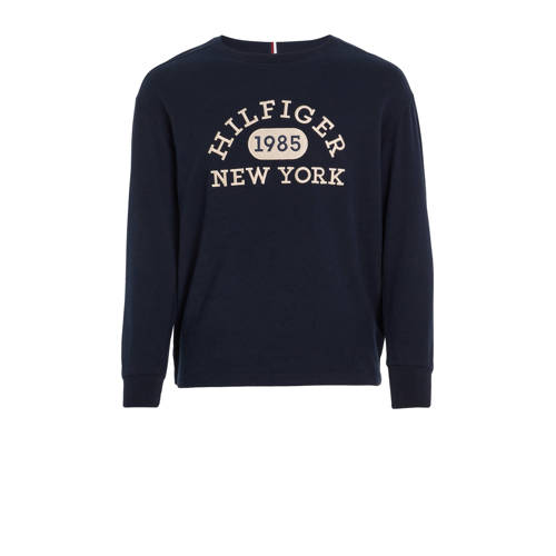 Tommy Hilfiger sweater met printopdruk navy Blauw Printopdruk 