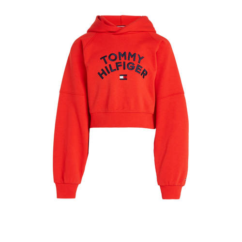 Tommy Hilfiger hoodie met logo felrood Sweater Logo