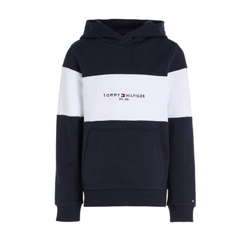 Tommy Hilfiger hoodie ESSENTIAL donkerblauw/wit Sweater Jongens Sweat (duurzaam) Capuchon 