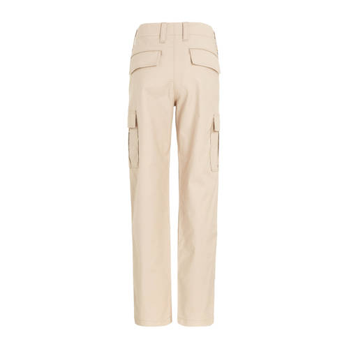 Tommy Hilfiger straight fit cargobroek CHELSEA beige Jongens Katoen Effen 116