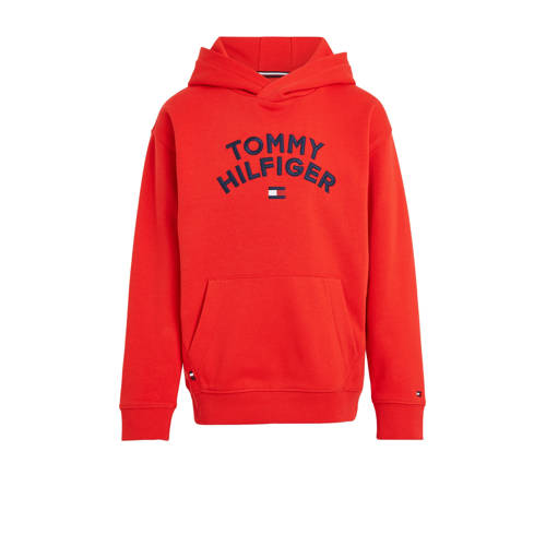 Tommy Hilfiger hoodie met logo felrood Sweater Jongens Sweat (duurzaam) Capuchon 