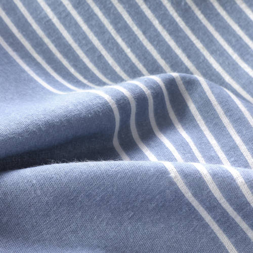 NOUS Living flanellen dekbedovertrek 1 persoons (140x220 cm) Blauw Streep