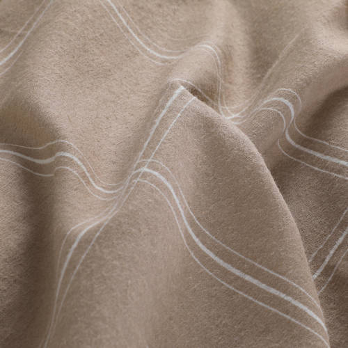 NOUS Living flanellen dekbedovertrek 1 persoons (140x220 cm) Beige Ruit